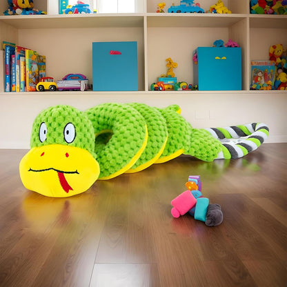 Fbinys Dog Squeaky Toy, Tug of War Rope, Crinkle Plush Texture, Interactive Chew Companion, Teething Pet Toys, Ideal for Small Dogs Indoor Outdoor Play and Puppy Training Fun, 40cm