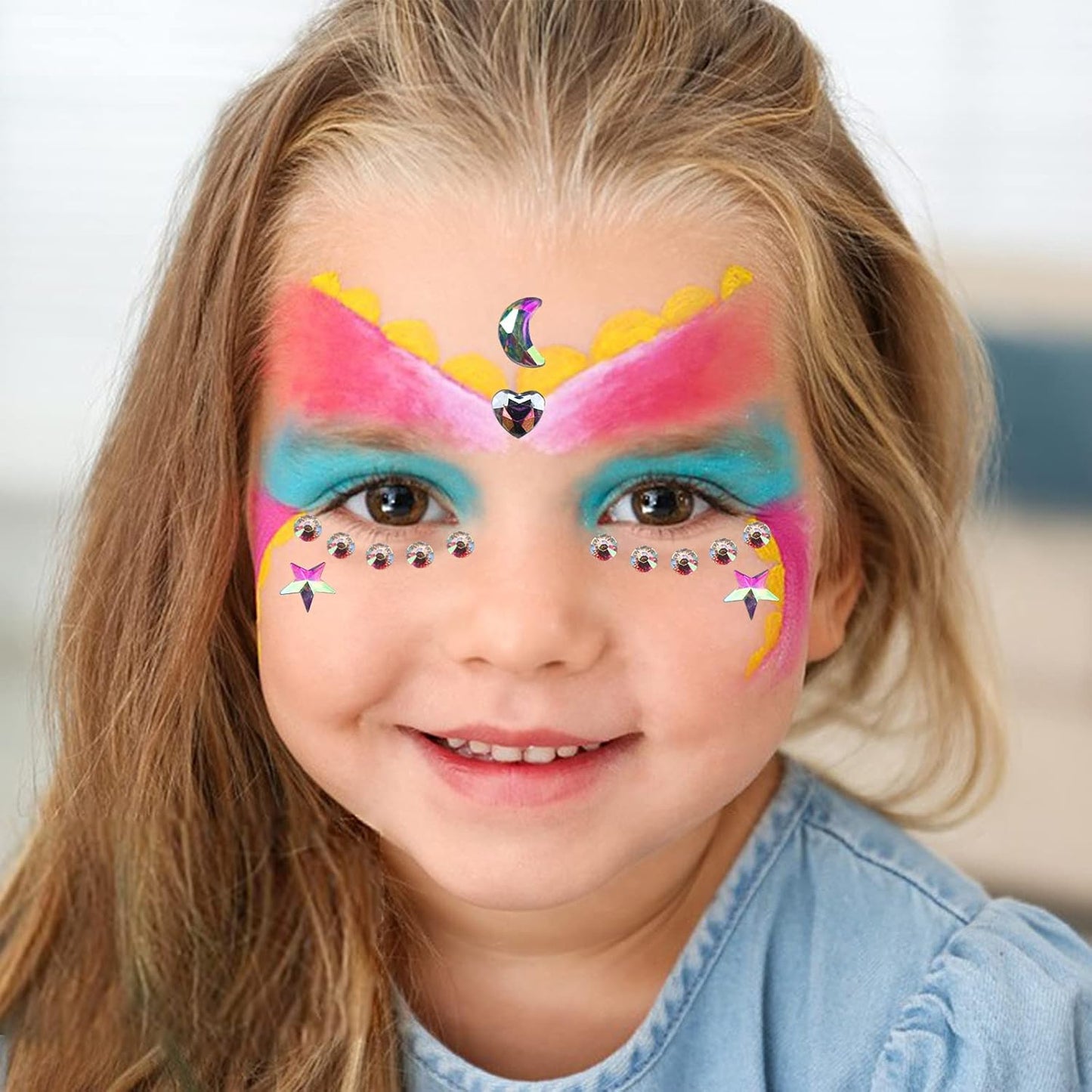 6 Sheets Rhinestone Stickers for Face Eyes Body Set, Self Adhesive Gem Stickers for Women Festival Accessories, Crystal Stickers for Rhinestones Make Up Nail Art Decorations