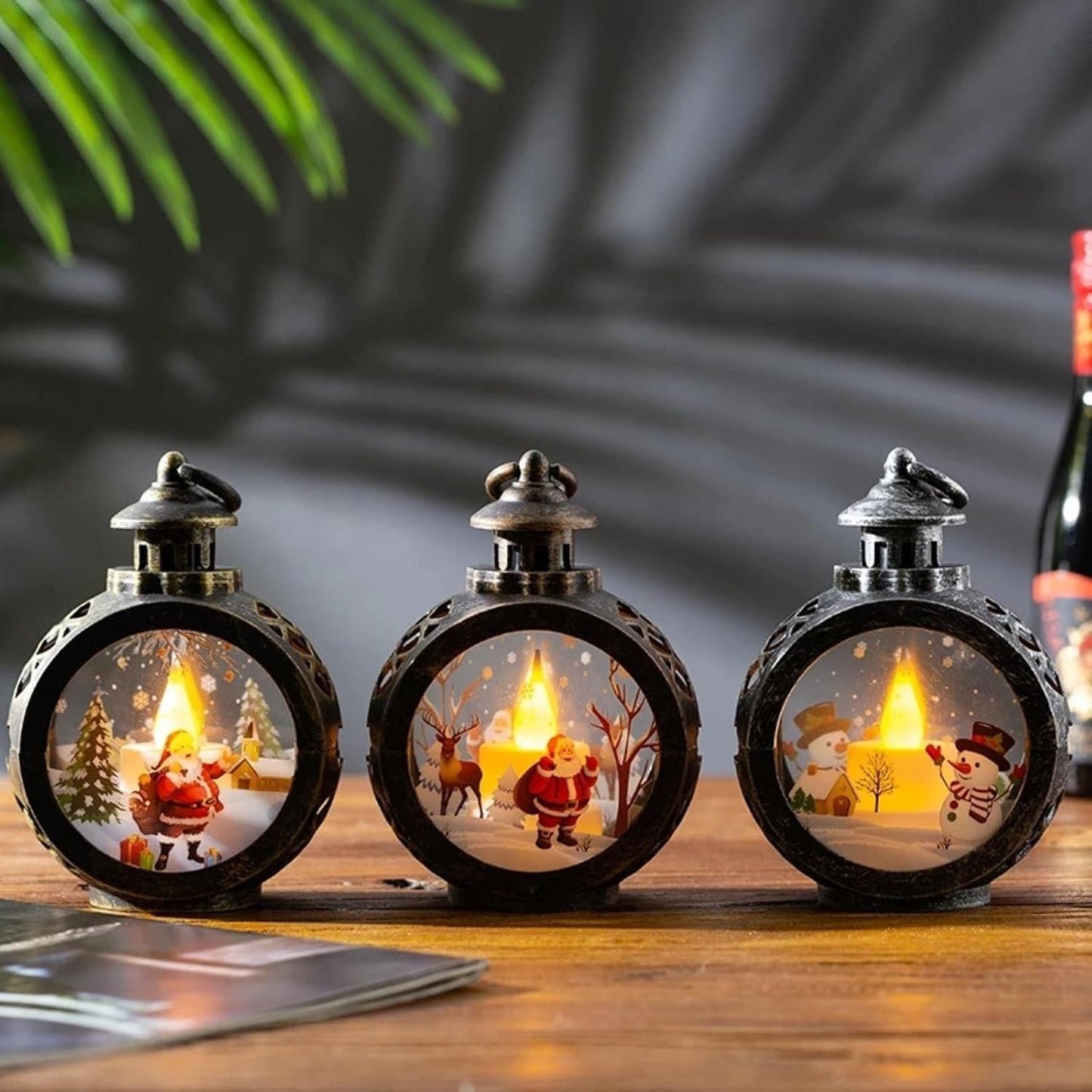 TOBILE Christmas Decorations Merry Christmas Home Decor Santa Claus Snowman Lantern Light Christmas Tree Ornament Christmas Gifts-Snowman White