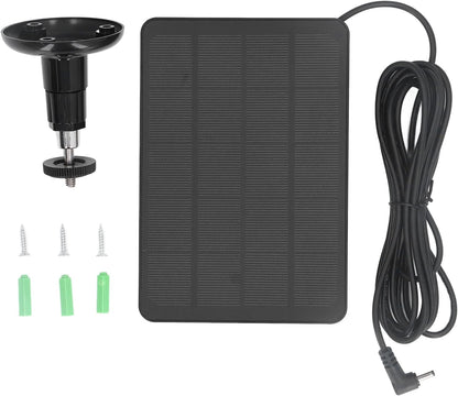 10W Solar Panel Charger, IP65 Waterproof, Fast Charging Compatible with Ring Cam Battery, 360 Degree Rotatable Bracket, Made of Premium Fireproof Material (CSP4W-DC-B)