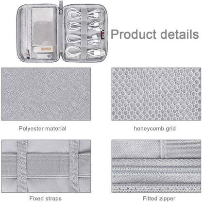 EYVRPAU 1 x Electronics Bag, Travel Bag, Moisture-proof Storage Bag, Portable Storage Bag Holds Hard Drive, Cable, Charger, USB, SD Card and Other Accessories (Black)
