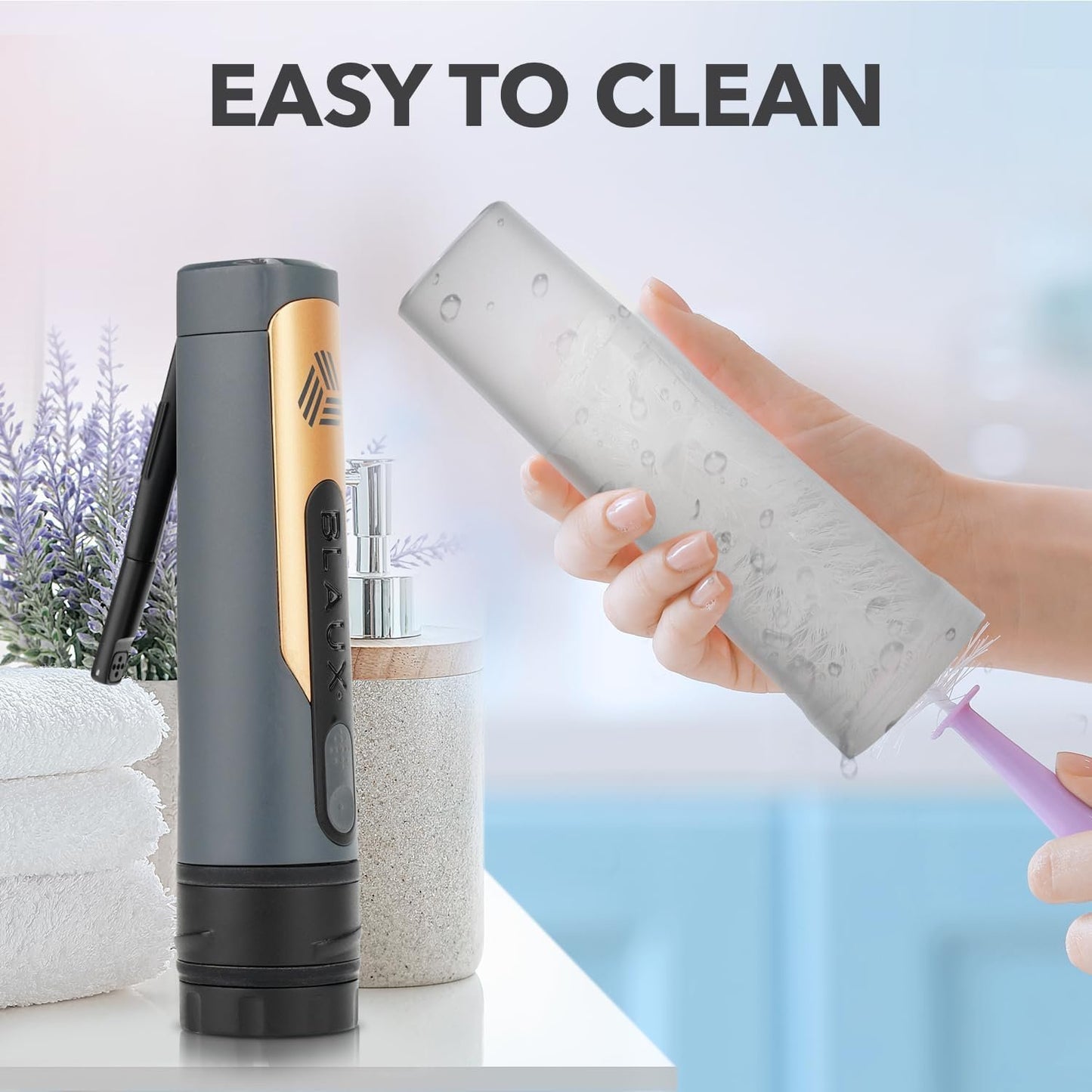 BLAUX Portable Travel Bidet - 5.75 Ounce Rechargeable Portable Electric Sprayer for Women and Men | Leak-proof High Pressure Bidets | Toiletries on the Move, Fundam