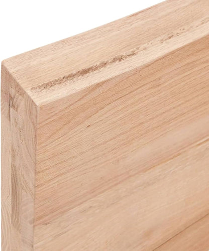 Light Brown Oak Wood Tabletop, 40 x 40 x 6 cm, Live Edge Design, Solid Oak Replacement for Coffee Table, Dining Table, Desk Surface, Kitchen Countertop