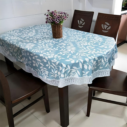 Round Tablecloth with Polyester Backing Oil Proof Table Cloth Waterproof Tablecloths Stain Resistant Non Washable PVC Table Cover for Kitchen Dining Party Tabletop Christmas Picnic (Small Leaf)