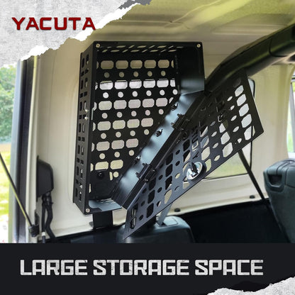 YACUTA Roll bar storage box/Rear Trunk Side Storage Box for 2018-2024 Wrangler JL JLU 4-Door|Metal material|1PCs(Drive side).