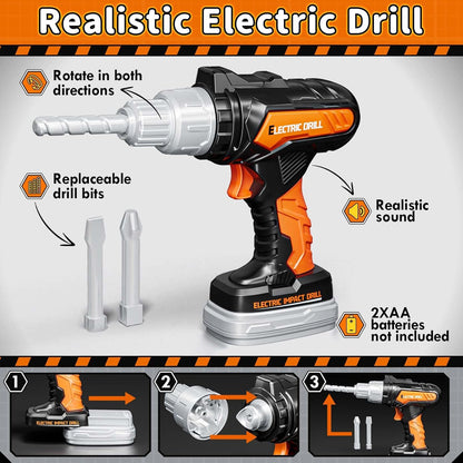 KidBloom Kids Tool Set, Kids Toys Boys with Drill, Toys for Boys Gifts