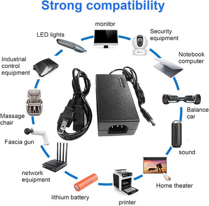 Adjustable Power Adapter 3V-24V 5A 120W, Universal AC/DC 100V-240V AC to DC Adapter with 14 Tips and Polarity Converter for Home Electronics and USB Devices – 3A Max