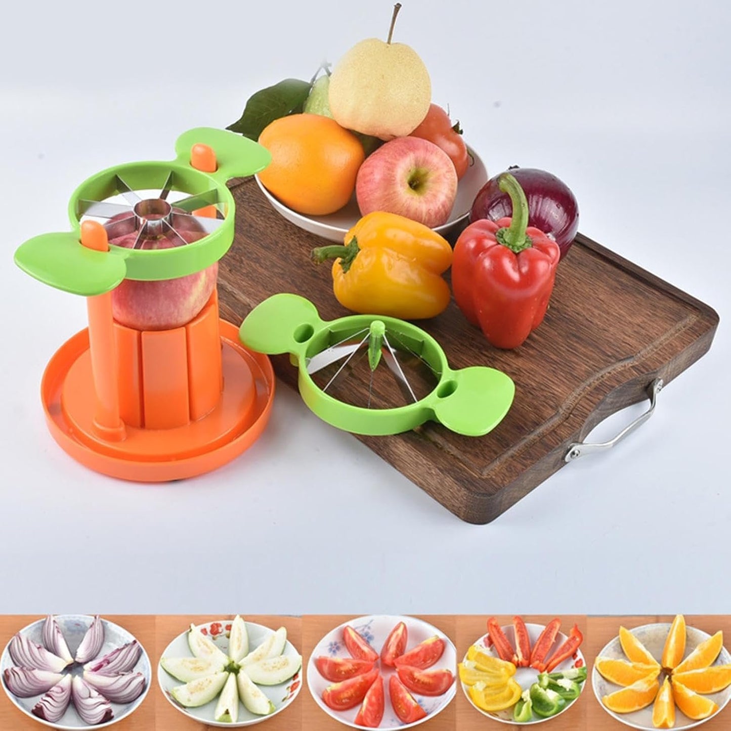 Fruit Slicer,Orange Corer Tool Pear Divider - Sturdy Stainless Steel Fruit Cutter, Easy to Use Orange Slicer and Wedger for Potato Onion Vegetables