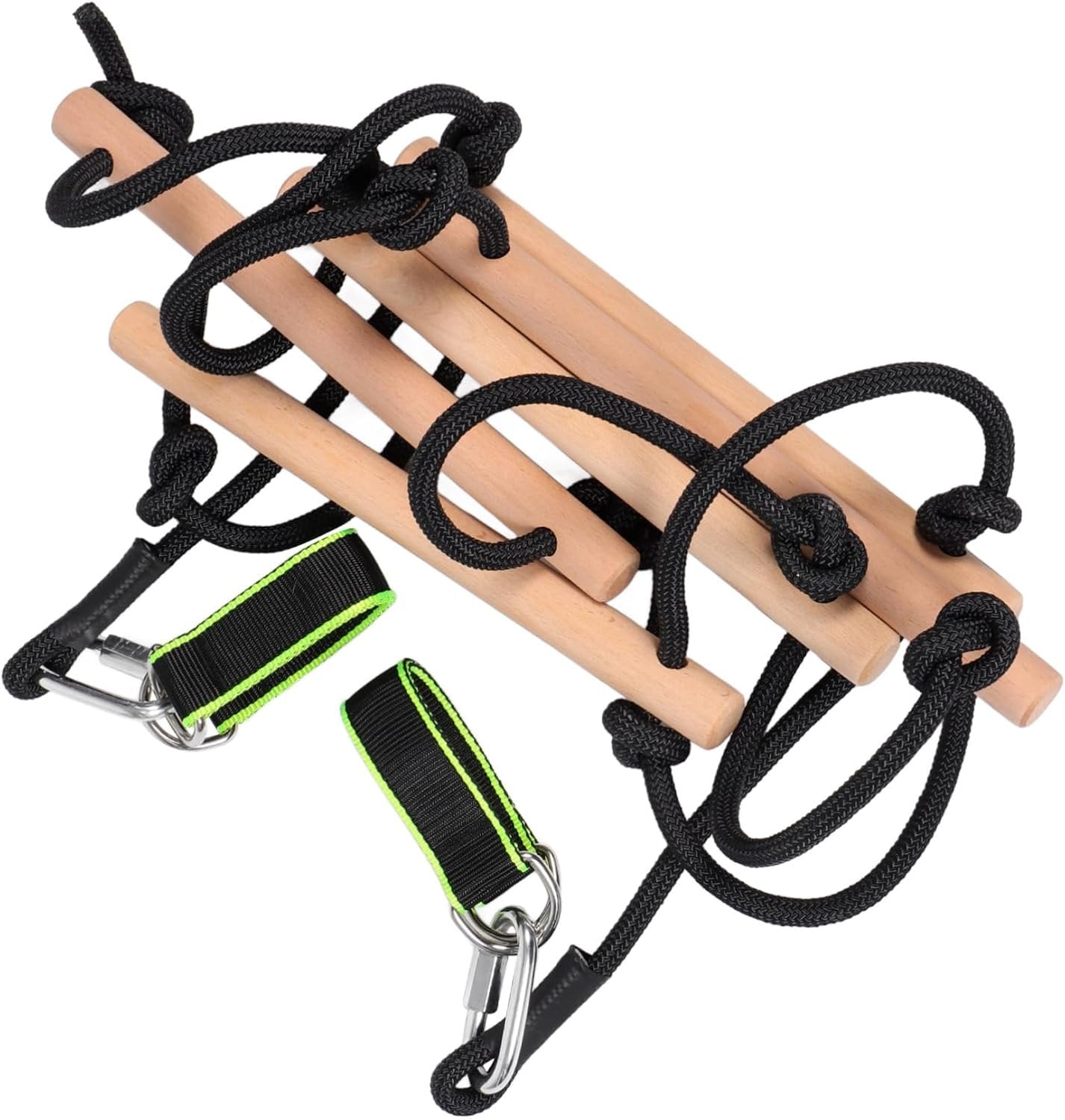 GETAJGHSD 1 Set Di Scaletta Da Arrampicata In Legno, Scala Di Corda Per Casa Sull'Albero, Scala Di Corda In Legno, Scala Sospesa, Accessori Per Parco Giochi, Scala Di Corda Per Esterni,