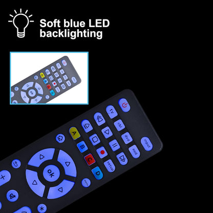 GE Backlit Universal Remote Control for Samsung, Vizio, LG, Sony, Sharp, Roku, Apple TV, RCA, Panasonic, Smart TV, Streaming Players, Blu-Ray, DVD, Simple Setup, 4-Device, Graphite, 48848