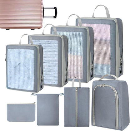 Suitcase Organizer Bags | Set of 8 Waterproof Travel Bags for Suitcase Packing,Garment Organization Bags with Zipper Closure for Basements, Bedroom