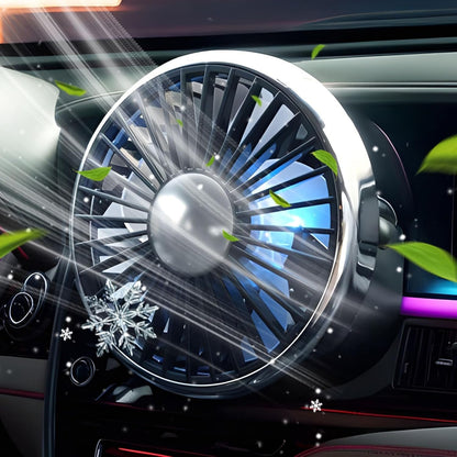 Portable Fan For Car - USB Car Air Outlet Fan - 15V Long-lasting Ventilation Device For Truck RV Vehicle Camping Travel