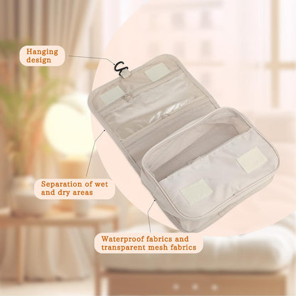 Space Saving Suitcase Organizer 8 Pieces - Packing Cubes for Travel, Suitcase Organizer with Clothes, Shoes and Cosmetics Bags - Useful Accessories Suitcase Organizer Set (Beige)