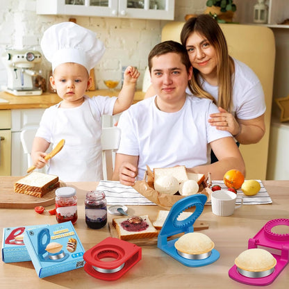 Metal Sandwich Cutter and Sealer Round Sandwich Cutters for Great Perfectly Sealed Sandwiches, Lunch Box Snacks & Party Food Prep (Pink)