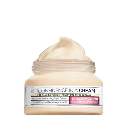 IT Cosmetics Confidence in a Cream - Hydrating & Anti Aging Face Moisturizer, Visibly Reduces Fine Lines, Wrinkles & Signs of Aging, Repairs Skin Barrier, With Squalane & Ceramides, For All Skin Types