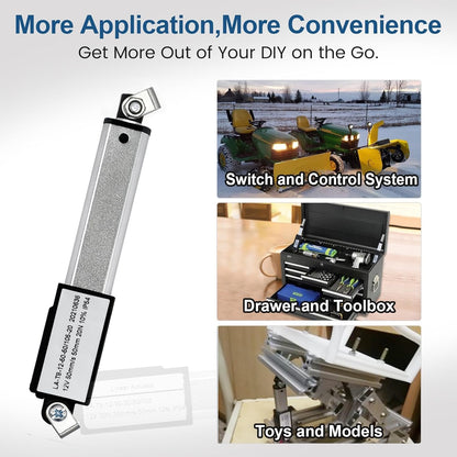 DC HOUSE Mini Electric Linear Actuator Stroke 0.8"–Force 4.5 lbs–12V | High-Speed 1.97"/sec–Weight 0.1KG Ideal for Intelligent Range Hood, Fan Blades, Cabinets, Robotics, Home Automation…