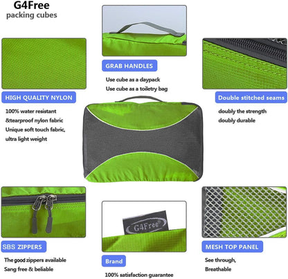G4Free Packing Cubes 6pcs Set Travel Accessories Organizers Versatile Travel Packing Bags