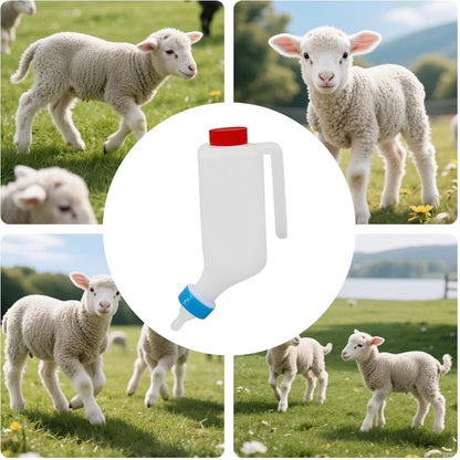 Lamb Feeding Bottle - Lamb Feeding Milk Bottle with Measurements - Large Capacity Kid Goat Drinking Feeder Animal Milk Nipple for Miniature Horse Farm Calves