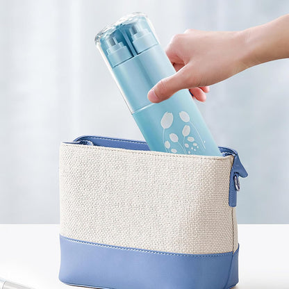Travel Toiletry Cup Set, Multi-Functional Kit, Portable Travel Must-Haves, Compact Bathroom Organizer, Leak-Proof Containers, for Business Trip School Camping Use, 8.27 x 2.68 x 2.68 inches, blue