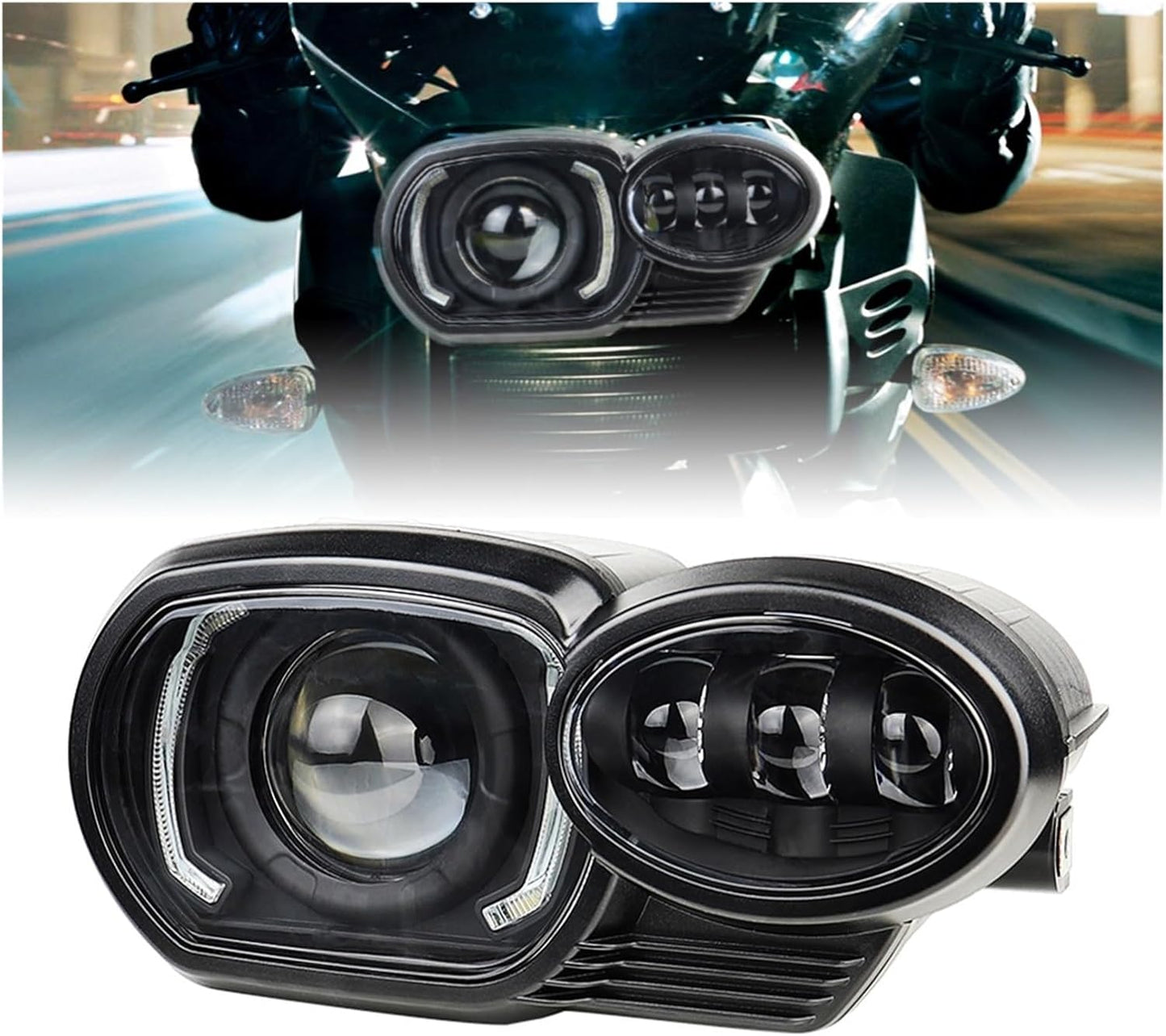 KNGFWBSW K1200R Headlight Upgrade Replacement Motorcycle LED Headlamp with DRL Compatible with M/W K1200R 2005~2009 K1300R 2010~2013