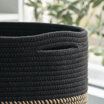 INDRESSME Large Baskets Storage Organization for Blanket Home Décor,Woven Laundry Baskets for clothes, Towel, Nursery Toy Storage Bin, 15.8"x15.8"x13.8"