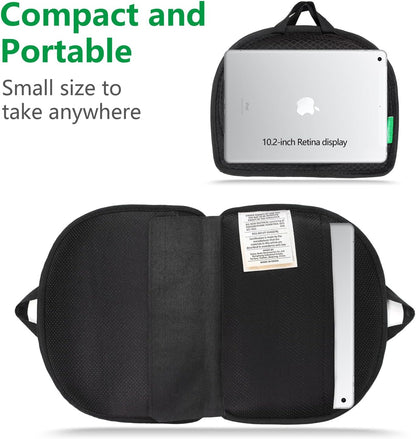 IHEALTHCOMFORT Small Travel Seat Cushion,Portable and Foldable Gel Memory Foam Cushion,Multi-Functional Supportive Firm Butt Pillow,for Long Sitting Driving Trip