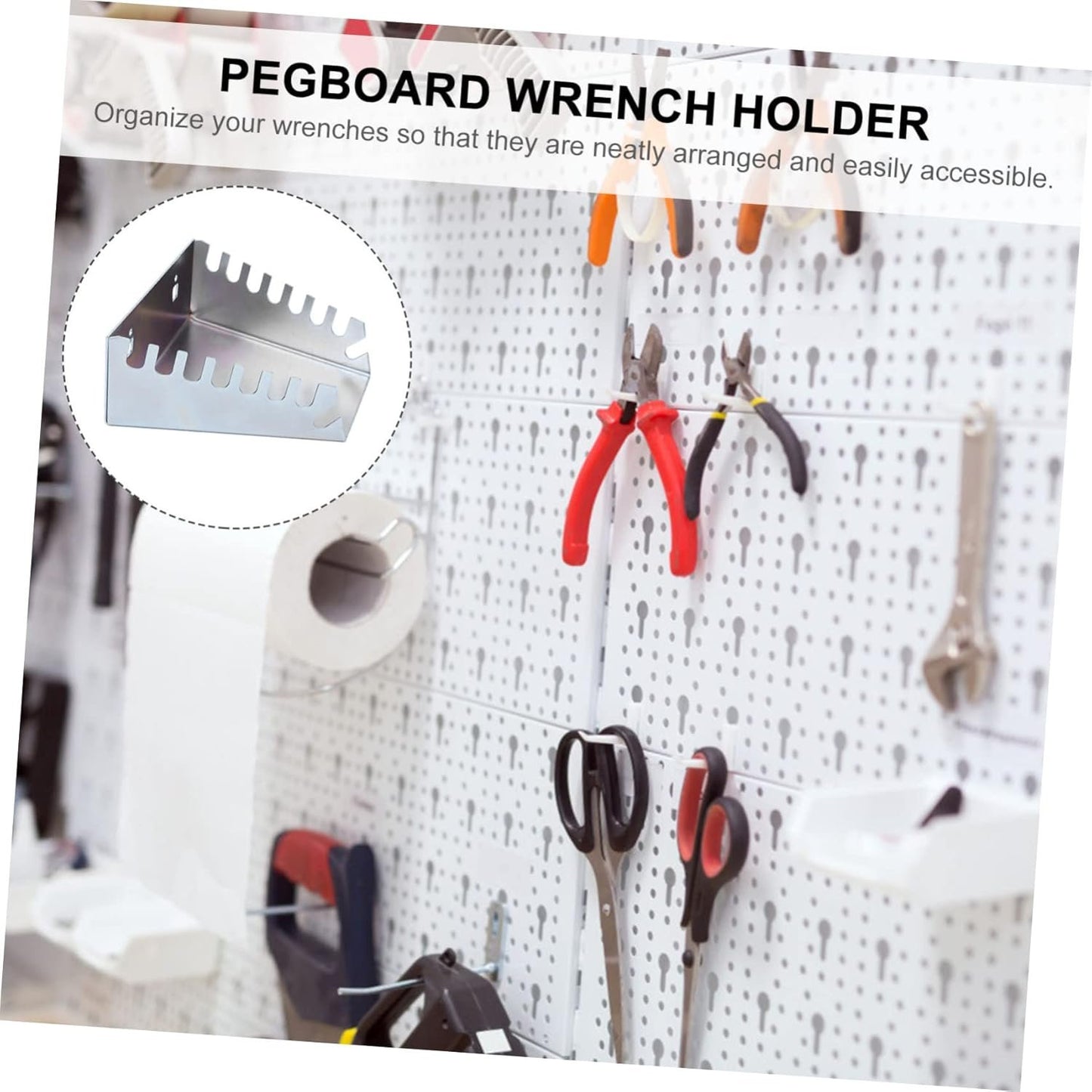 MUCKLILY Steel Pegboard Wrench Organizer Rack Tool Display Shelf for Garage Workshop Design for Easy Access Organization Premium Quality Without Burrs Enhance Workspace Aesthetics
