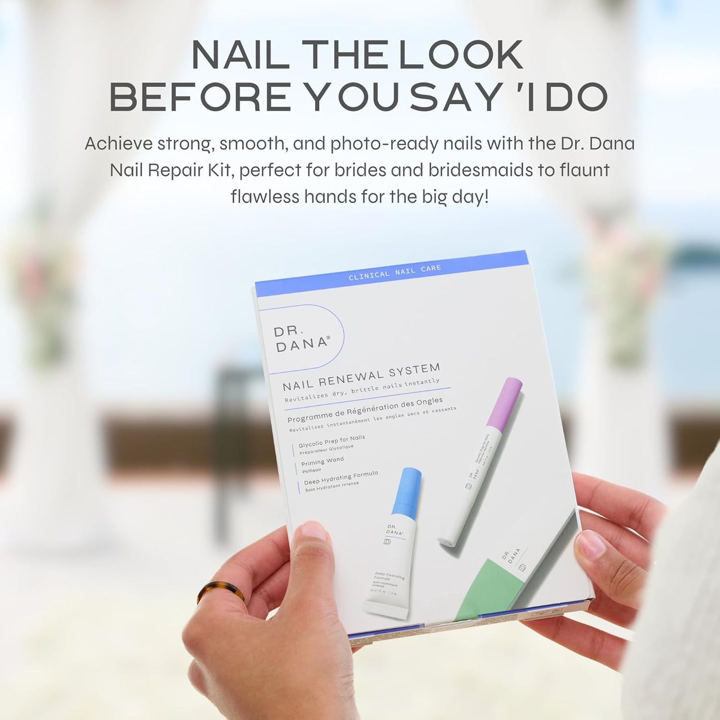 Dr. Dana Nail Repair Kit for Damaged Nails – Strengthening & Exfoliating Treatment with Glycolic Acid, Nail Primer, Hydrator & Priming Wand for Shiny, Healthy Nails, Halal Certified Nail Care Kit