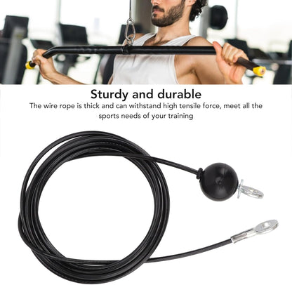Fitness Pulley Cable, Heavy Duty Steel Wire Rope for Home Gym Cable Pulley Machine Accessories, Home Gym Cable Pulley System Replacement Fitness Cable