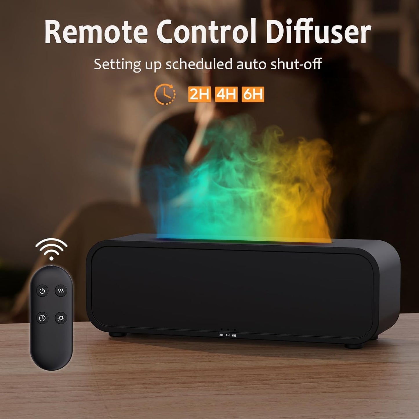 Essential Oil Diffusers, 250ML Diffusers for Home, Flame Ultra-Quiet Aroma Diffuser, Ultrasonic Aromatherapy Diffuser with Auto-Off, Timeable for Bedroom, Home, Office