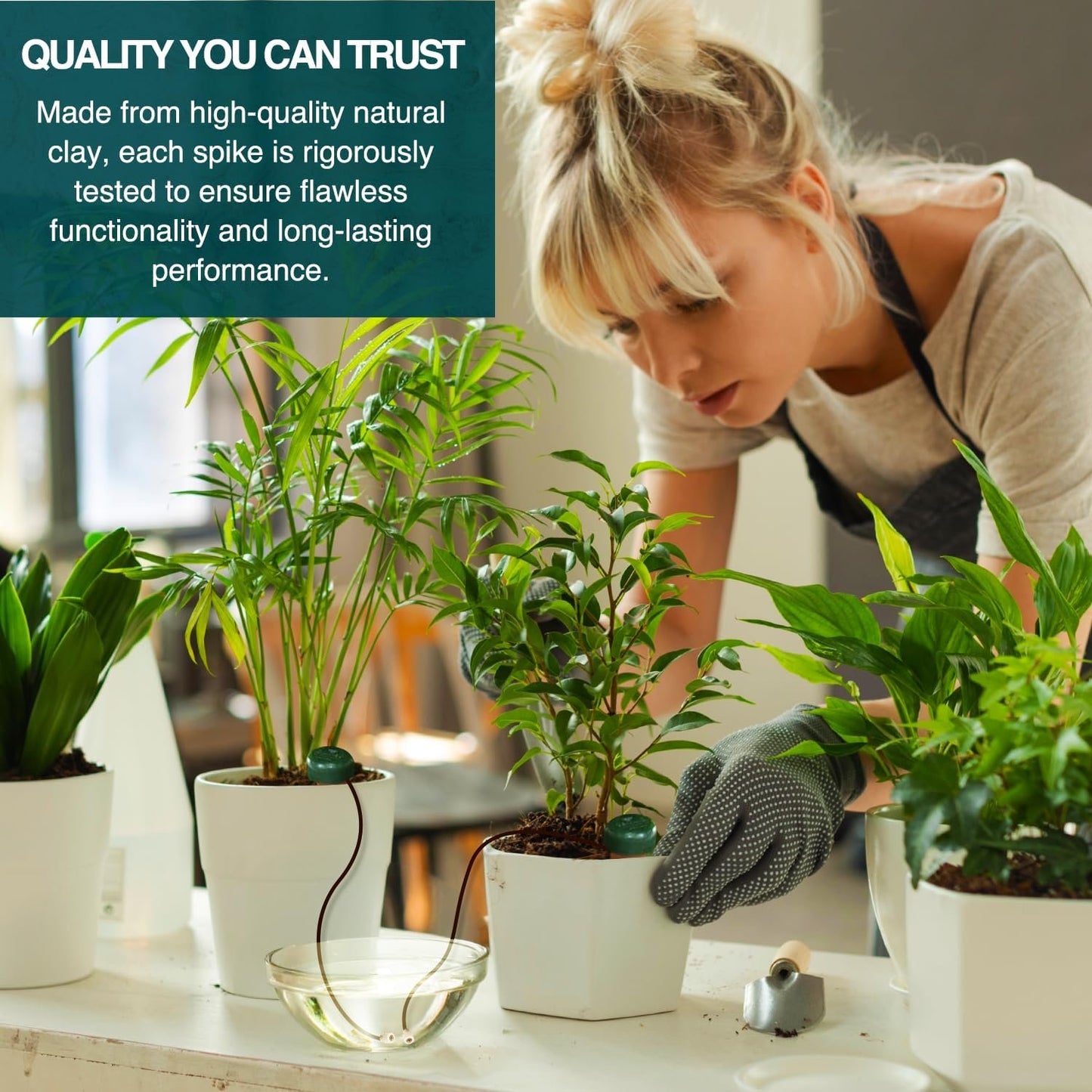 Blumat Classic Automatic Self Watering Plant Stakes (3 Pack) | Vacation Plant Watering Spikes | Houseplant Water Care for Indoor or Outdoor Plants