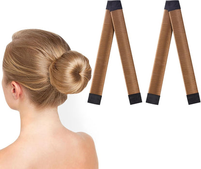 URAQT Donut Bun Maker, 2 Pieces Easy Bun for Hair Bun Maker, Fashion Hair Styling Clip Hairstyle DIY Tool for Girl Women