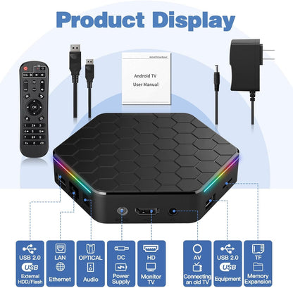 BL Android TV Box 12.0, 2023 Android Box T95Z Plus 4GB RAM 32GB ROM 6K 4K Wi-Fi 6, H618 Quad-core CPU 2.4G/5G Dual Wi-Fi HDR10+ Bluetooth 5.0 100M Ethernet USB 2.0 TV Box Android