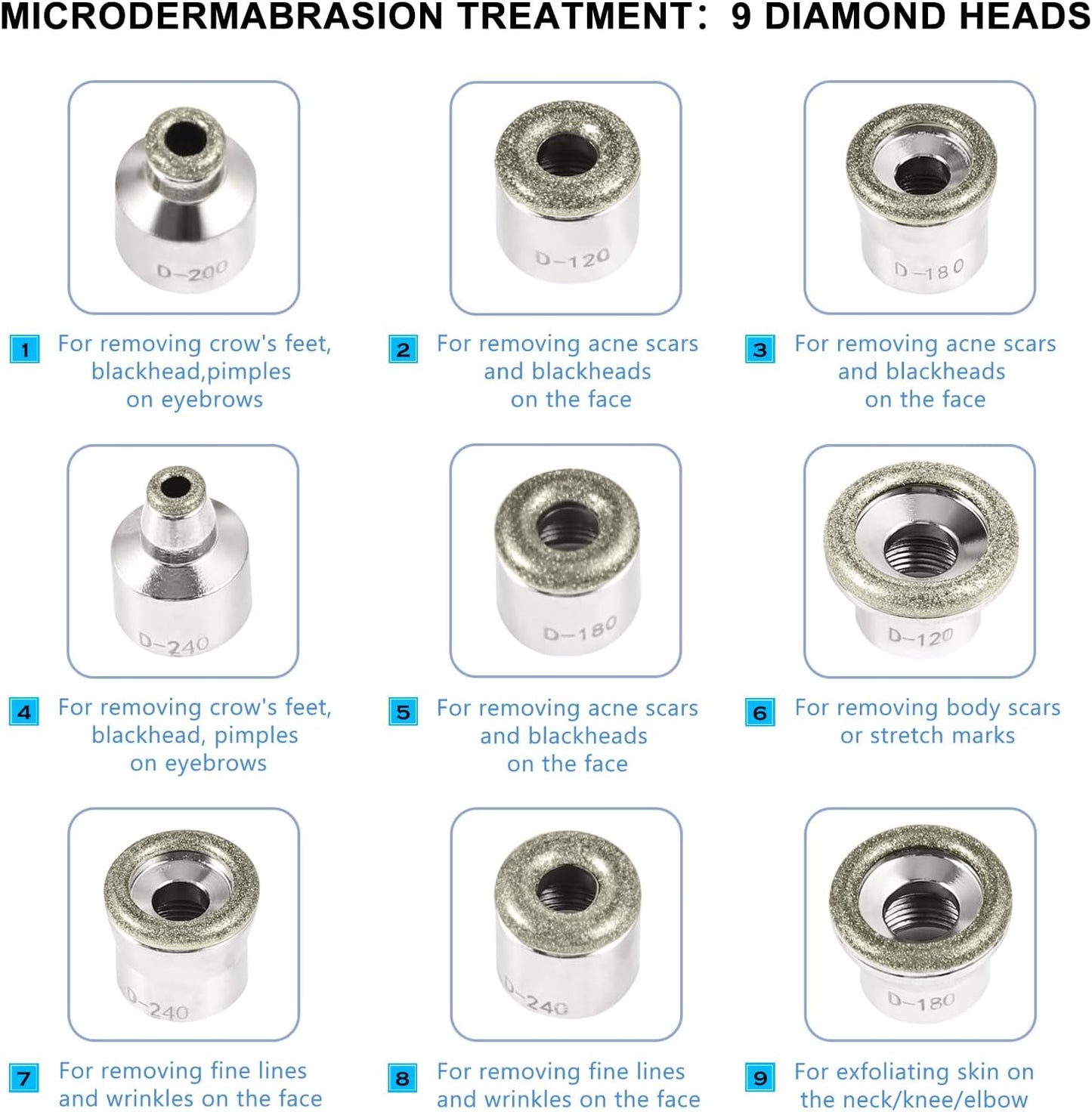 【3-IN-1】Microdermabrasion Machine, mcwdoit 0-68cmHg Strong Suction Power, Professional Dermabrasion Facial Skin Care