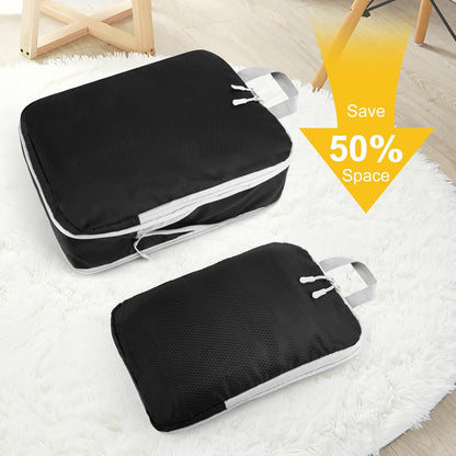 7 Pieces Suitcase Organizer, Packing Cubes Compression Space-Saving, Ultralight Suitcase Set, Travel Organizer for Clothes, Shoes, Underwear, Travel Set for Backpacks or Hand Luggage