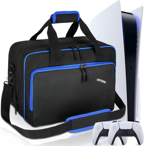 Carrying Case Compatible with PS5 Pro/PS5/PS4/PS4 Slim, Travel Storage Bag Fits for PlayStation 5/Digital Edition Console/PSP Handheld, Controllers, Game Discs & Accessories