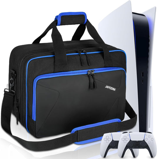 Carrying Case Compatible with PS5 Pro/PS5/PS4/PS4 Slim, Travel Storage Bag Fits for PlayStation 5/Digital Edition Console/PSP Handheld, Controllers, Game Discs & Accessories