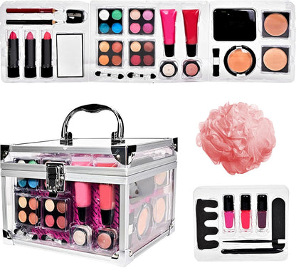 Beginner Makeup Kit per adulti, set completo per donne, strumenti professionali per la bellezza, accessori per il viso, inclusi cosmetici bag, Essential Makeup for New Users, Daily Routine