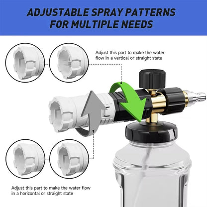 Car Soap Sprayer, Spray Nozzle Pressure Attachment Kit, Adjustable and Multi-Purpose Modes for Truck, Outdoor, Lawn, House, Car Wash, Detailing, Tire Cleaning, 7.48 x 5.91 inches