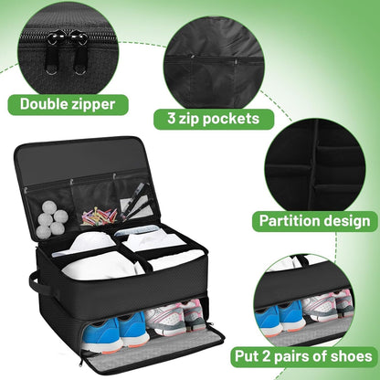 2 Layer Golf Trunk Organizer, Golf Car Storage Organizer with Individual Ventilated Compartment for 2 Pairs Shoes, Clothes, Tees, Gloves, Accessories2 Pcs Catnip Toys Balls That Stick on Wall