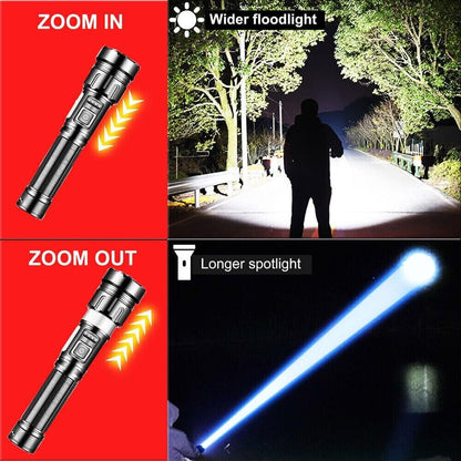 Rechargeable LED Flashlight 1000000 High Lumens XHP50.2 Super Bright Tactical Powerful Handheld Flashlights with IPX6 Water-Resistant, Zoomable, 7 Light Modes for Camping Emergencies
