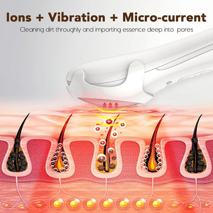 DOCOCO Facial Massager, Rechargeable Face Lift Device, Home Skin Care Tools with Microcurrent, Vibration, Hot Compress, Clean Pores, Moisturize and Firm Skin, Reduce Wrinkle, Fine Lines