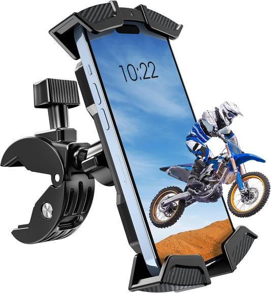 Motorcycle Phone Holder, Bike Phone Holder, Scooter Bike Handlebar, Safety Lock, One Hand Operation, Girevo Phone Holder