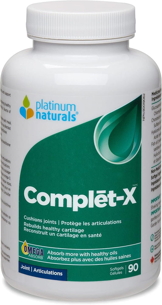 Platinum Naturals Complēt-X, 90 Softgels - Joint Support with Glucosamine, Chondroitin & Omega-3 Fish Oil - Advanced Supplement for Men & Women - Supports Joint & Cartilage Maintenance