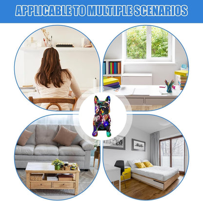 Tyinerc Figura da scrivania con bulldog francese, in resina, decorazione da scrivania, decorazione da tavolo, per soggiorno, camera da letto, mobile TV e desktop
