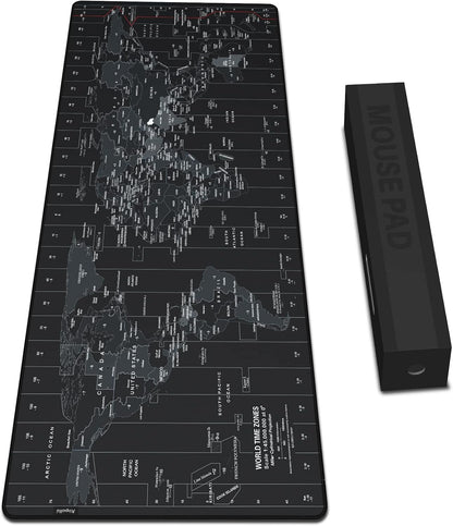 Anpollo Extended Speed Gaming Mouse Pad Large Size 35.4 x 15.7 inches Desk Mat Mousepad with Personalized Design - Black World Map