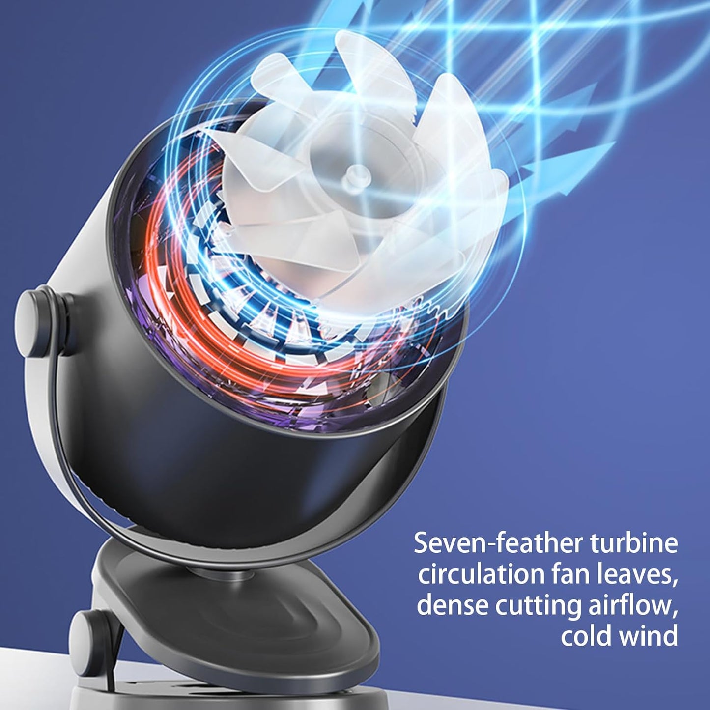 Bladeless Fan for Bedroom | Quiet Mini Personal Fan | Bladeless Cooling Electric Tool with Ambience Night Light Personal Use Clip on for Dormitory Home Bedroom Kitchen