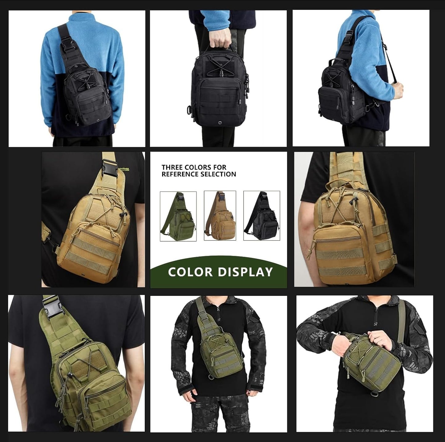 Outdoor Tactical Sport Bag Sling Shoulder Portable Cycling Camping Fishing Backpack