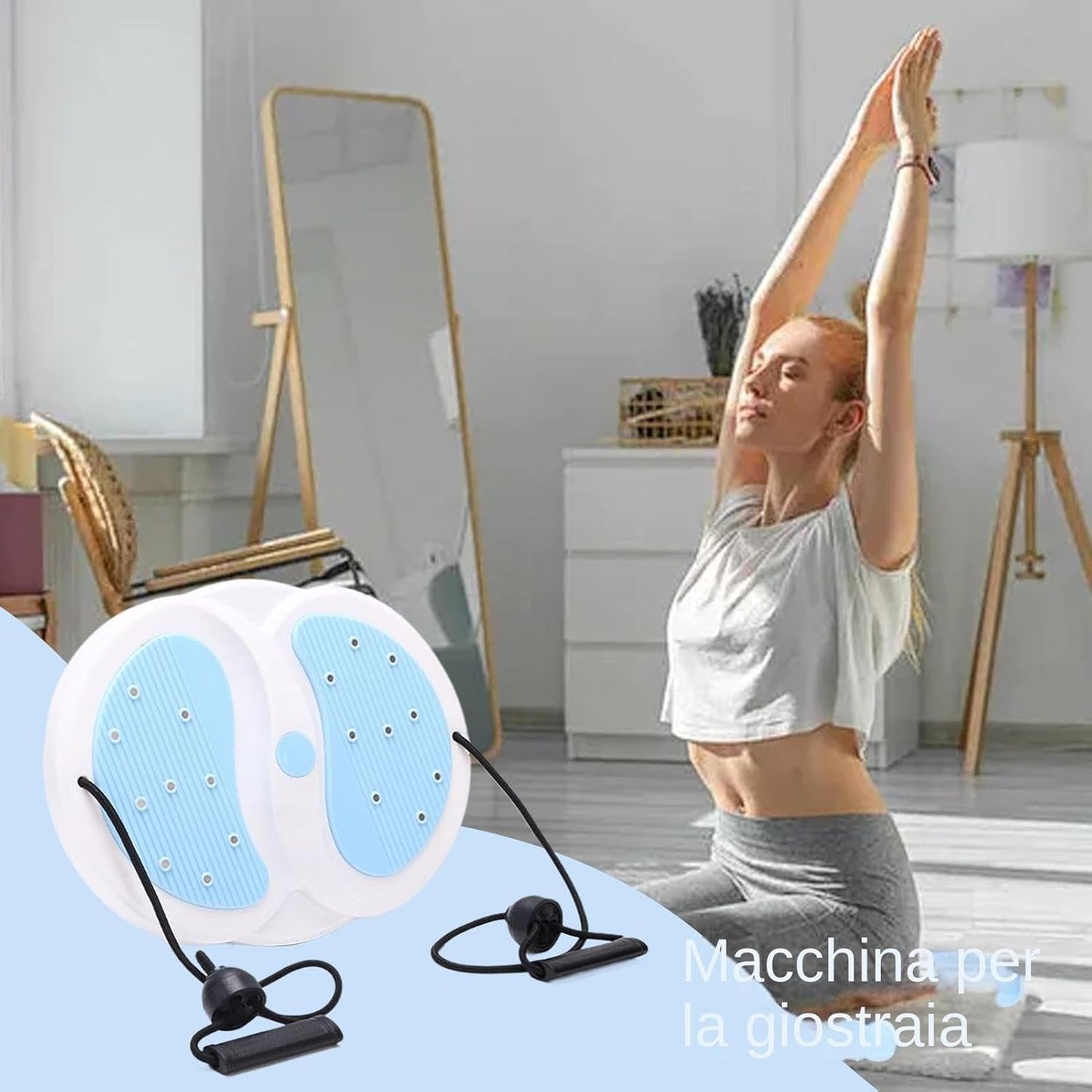Waist Training Board, 18 Magnets Waist Whisper, Anti-Slip Exercise Equipment, Body Trainer, Rotating Fitness Gear, Sculpture Twist, Trims Arms for Home Gym Workout, ABS