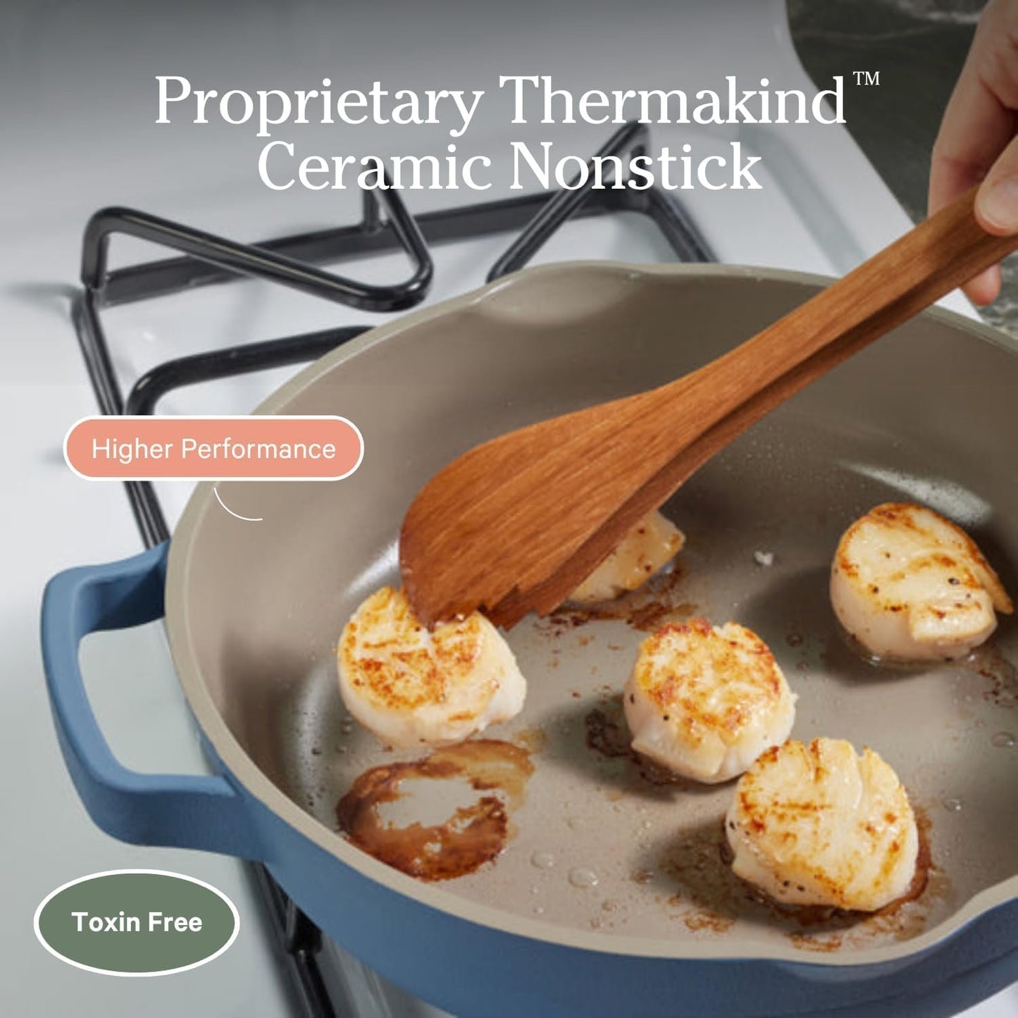 Our Place Large Always Pan 2.0-32cm (3.8L) Nonstick, Toxin-Free Ceramic Cookware | Patented 10-in-1 Aluminum Frying & Sauté Pan | Safe for Oven, Induction & All Cooktops up to 232°C | Steam